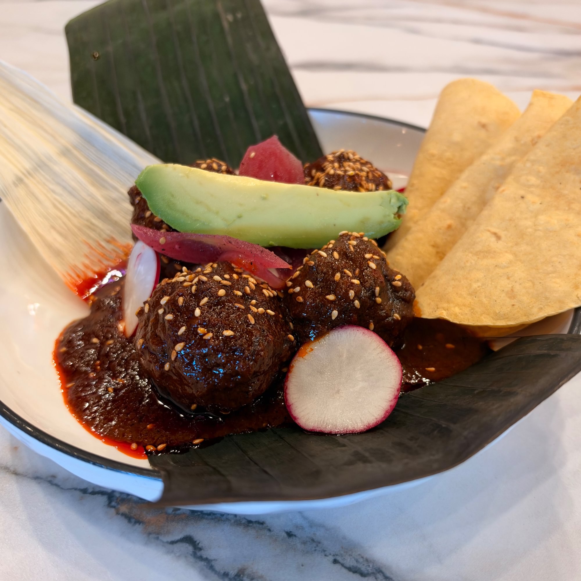 ALMA'S RED MOLE MEAT BALLS
