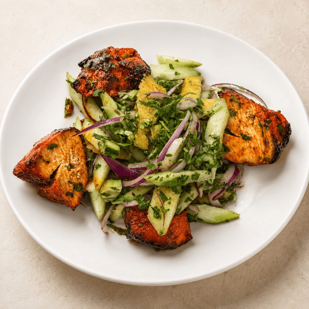 Charred Pineapple, Cucumber & Onion Kachumber Salad