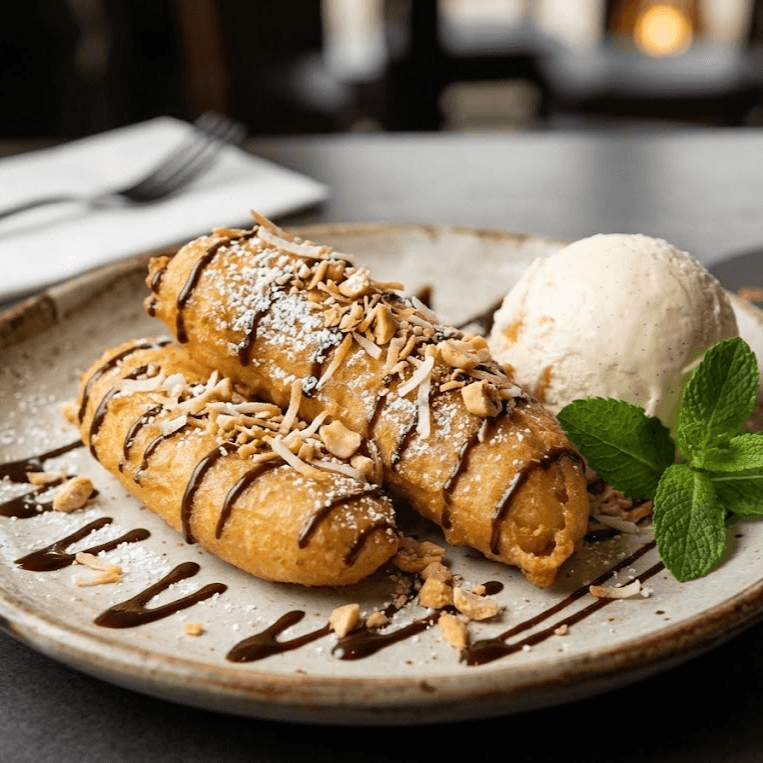 Fried Banana with Ice Cream (Chuoi Chien Kem)