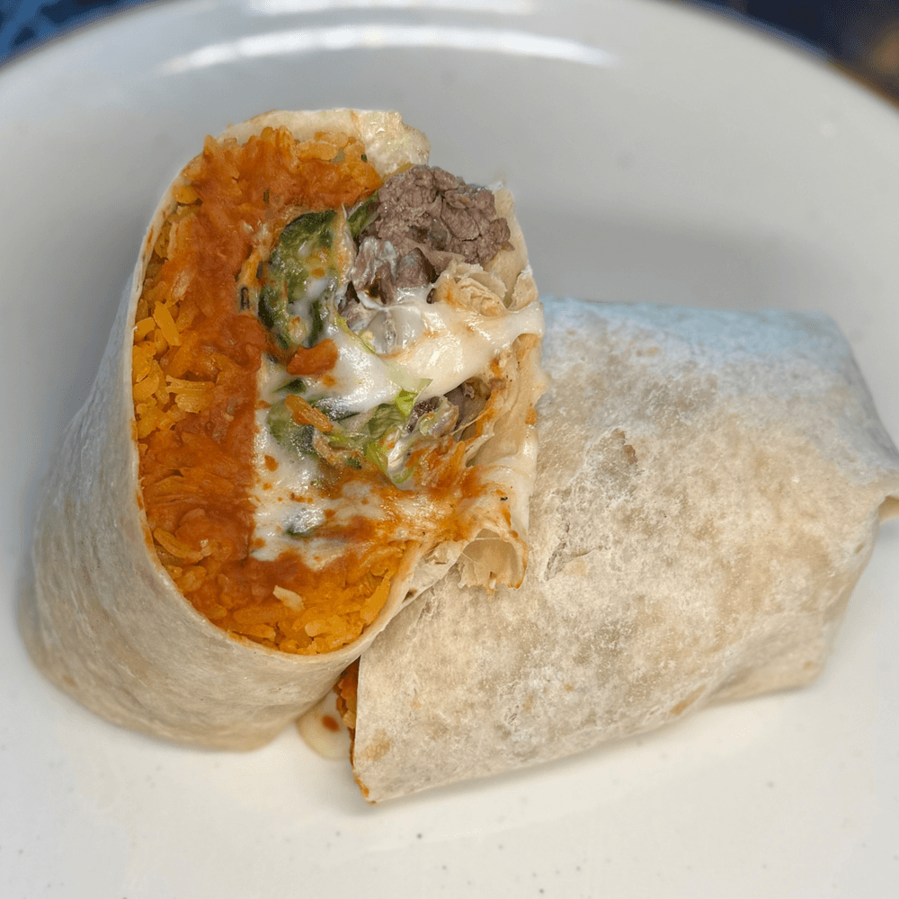 Chile Relleno Burrito con Carne Asada