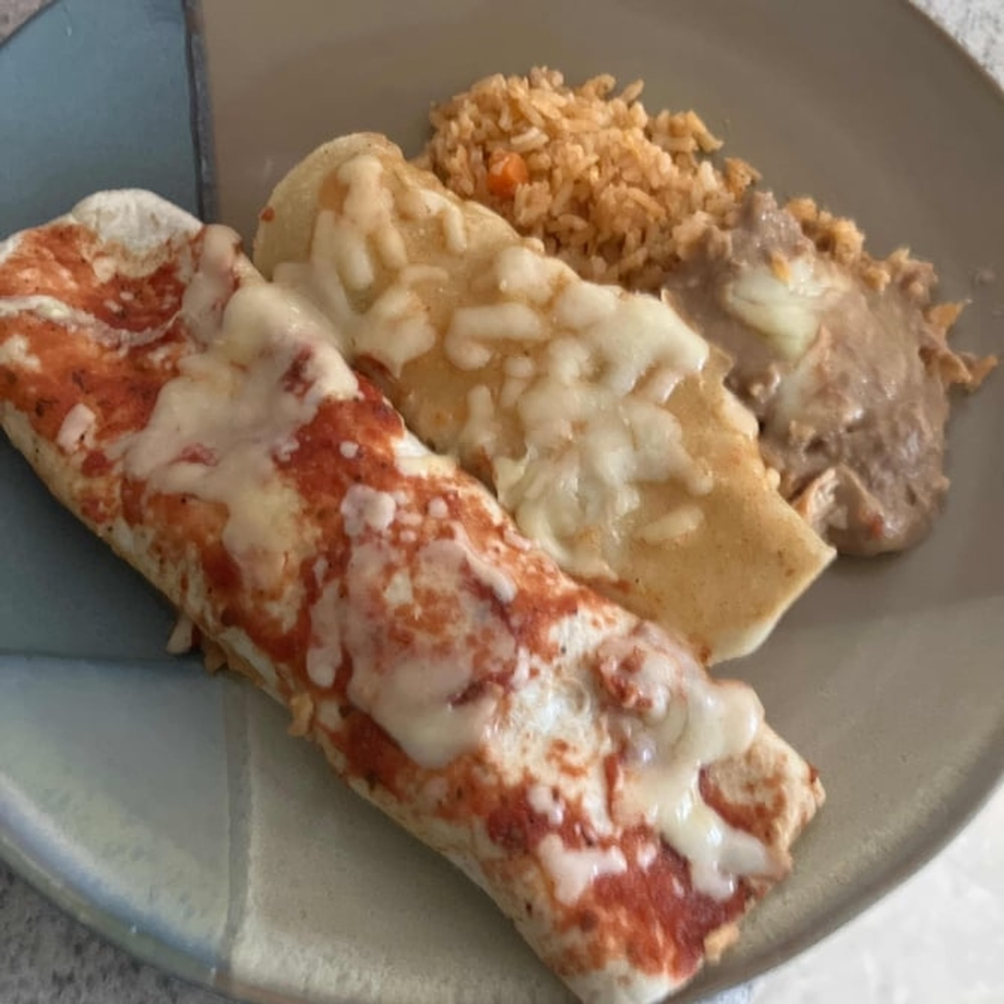 18. One Burrito, One Enchilada, Rice & Beans