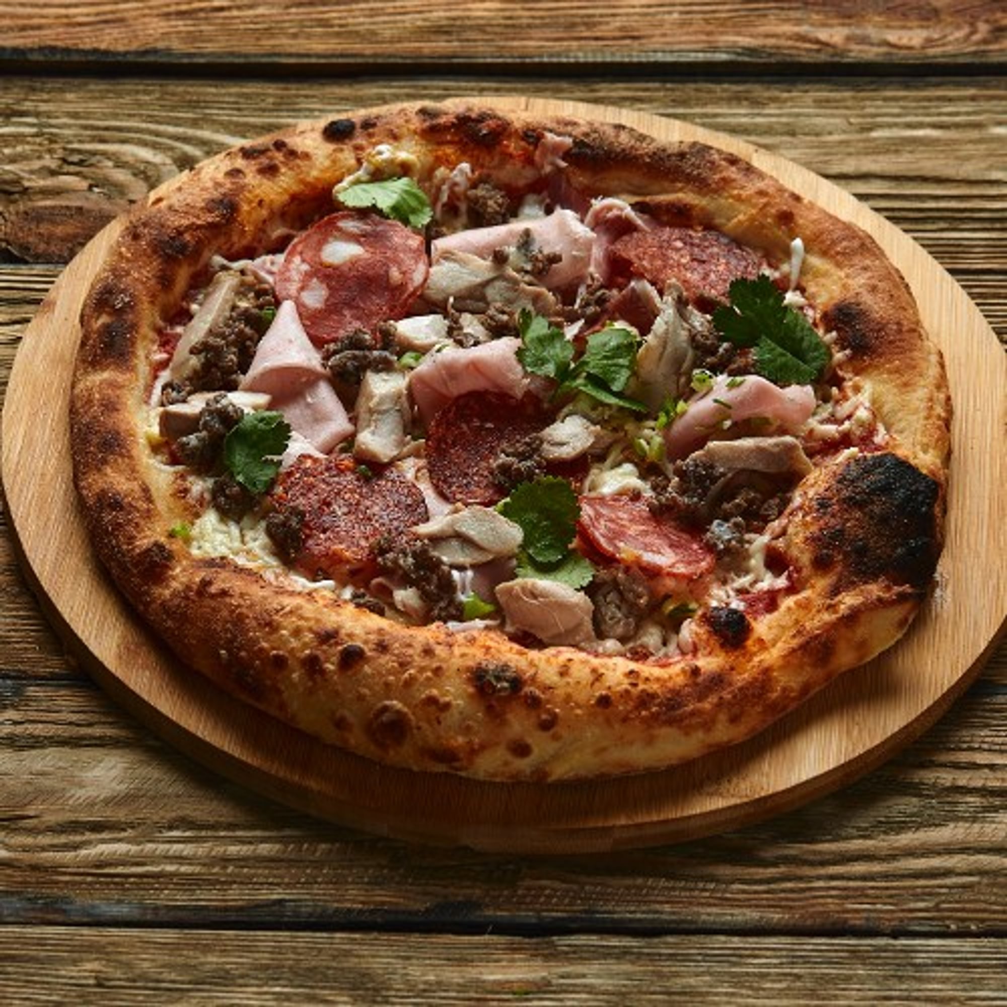 Pepperoni, Sausage & Ham Stuffed Pizza (Slice)
