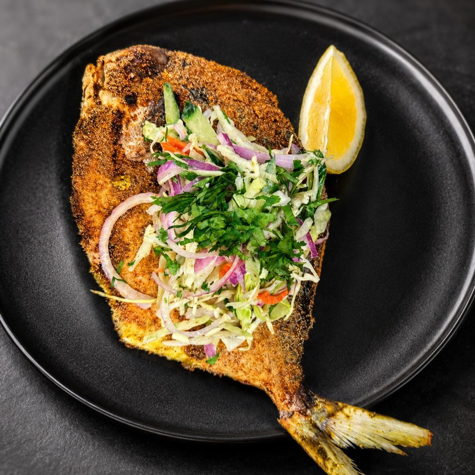Semolina Fried Pompano Rechado