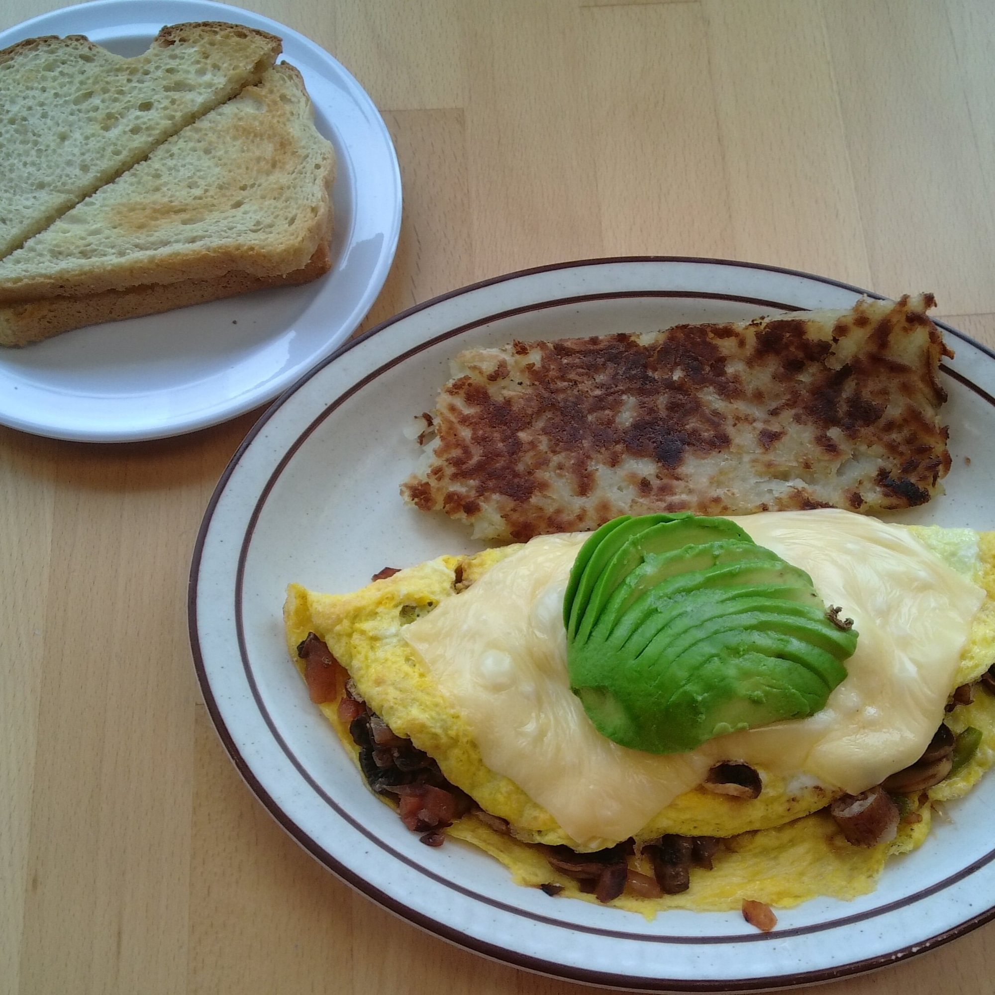 Veggie Cheese Avocado Omelette