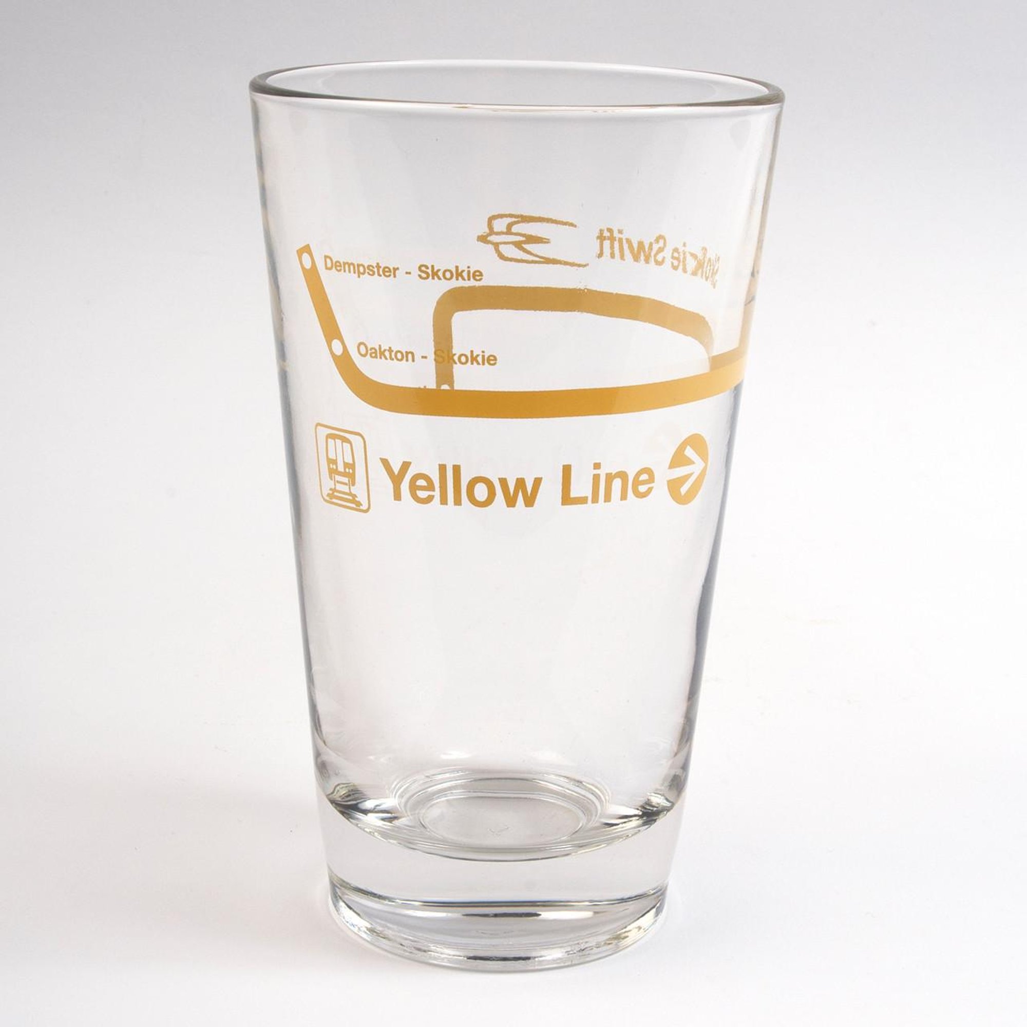 Yellow Line Pint Glass