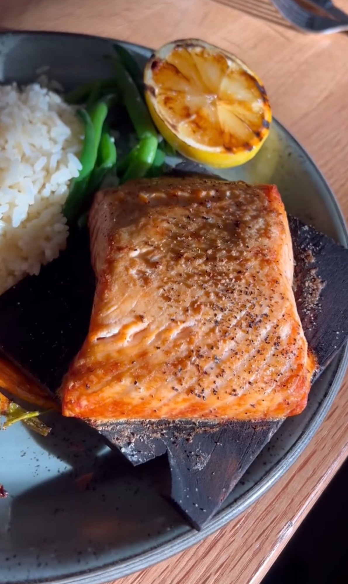 The Hub's Cedar Plank Salmon