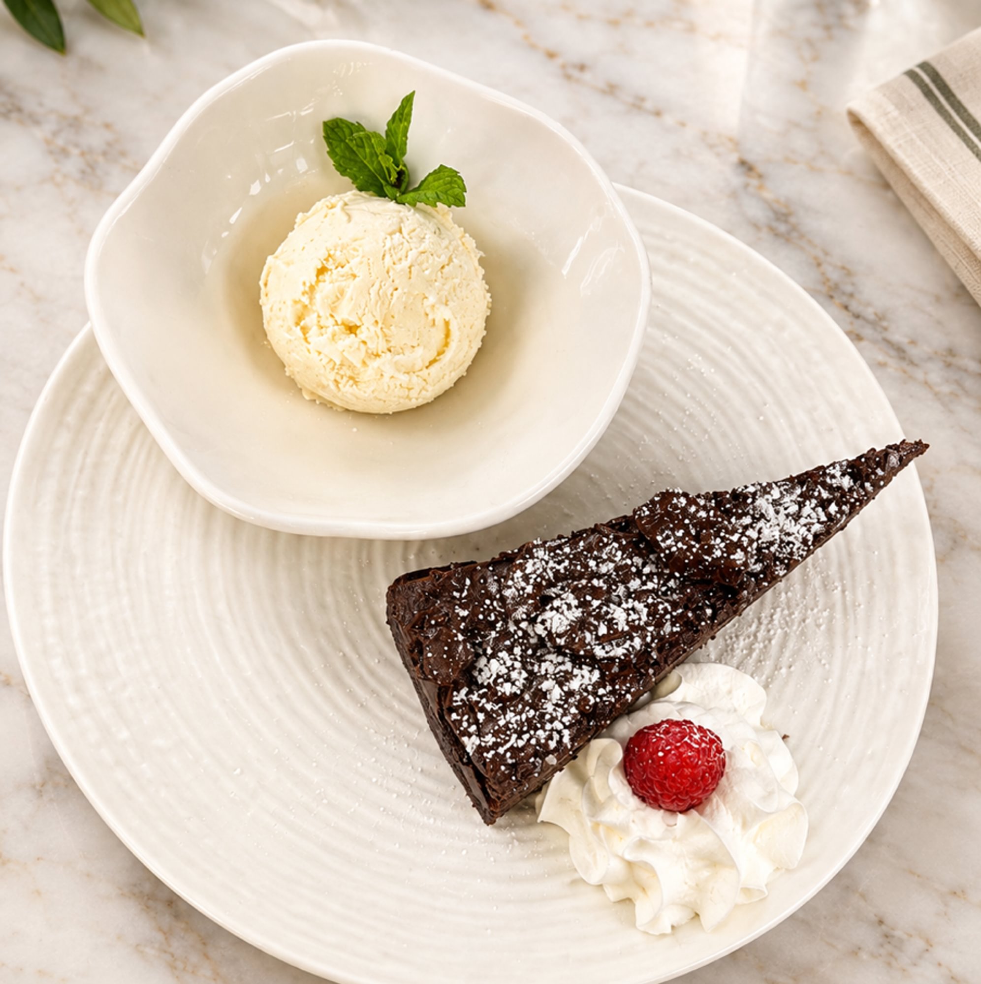 Chocolate Chocolate Served With Ice Cream