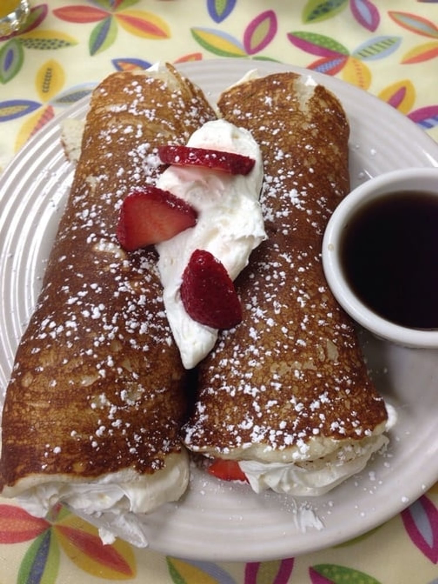 Strawberry Whipped Cream Rolled Pancakes