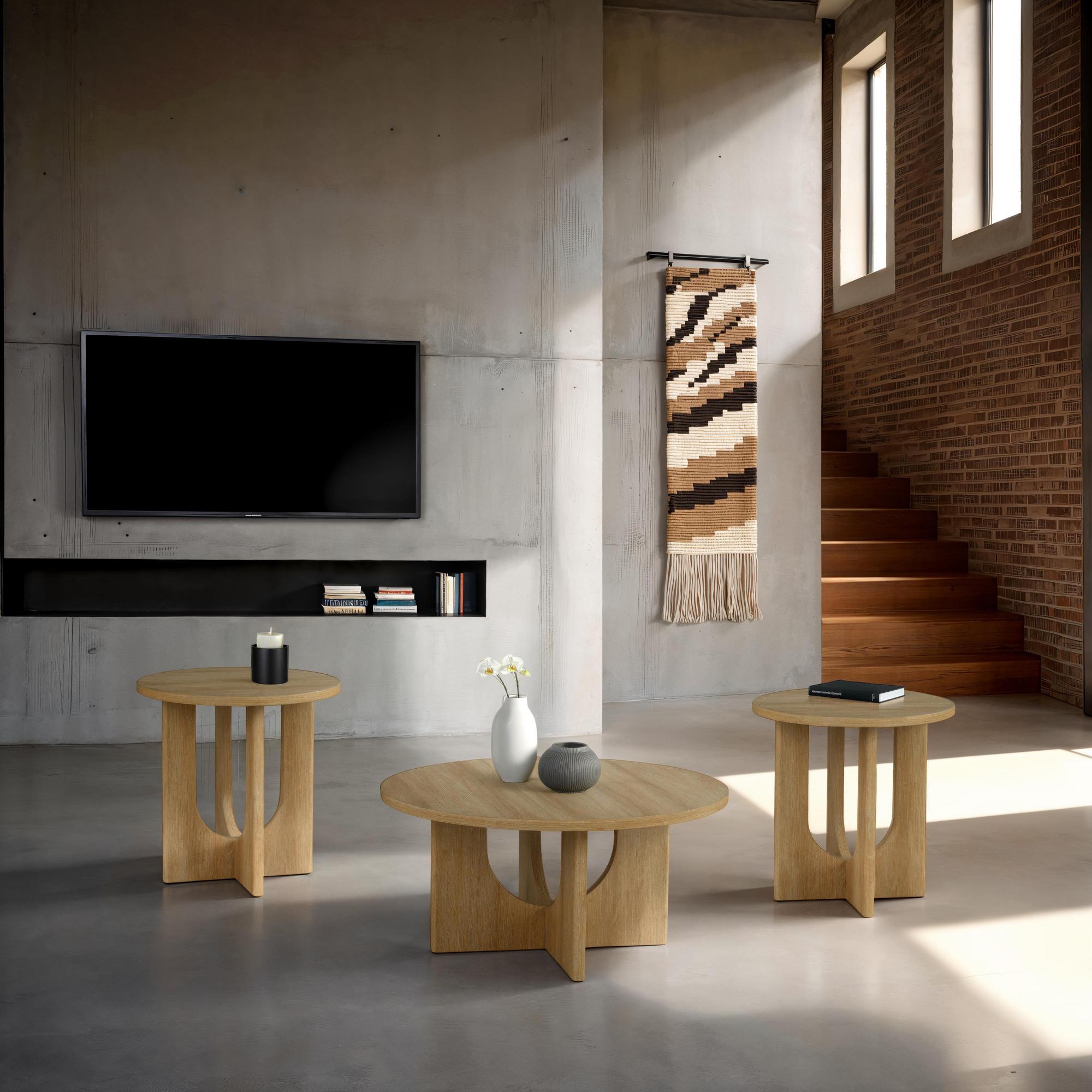 3-Piece Holen Coffee Table & End Tables - Natural