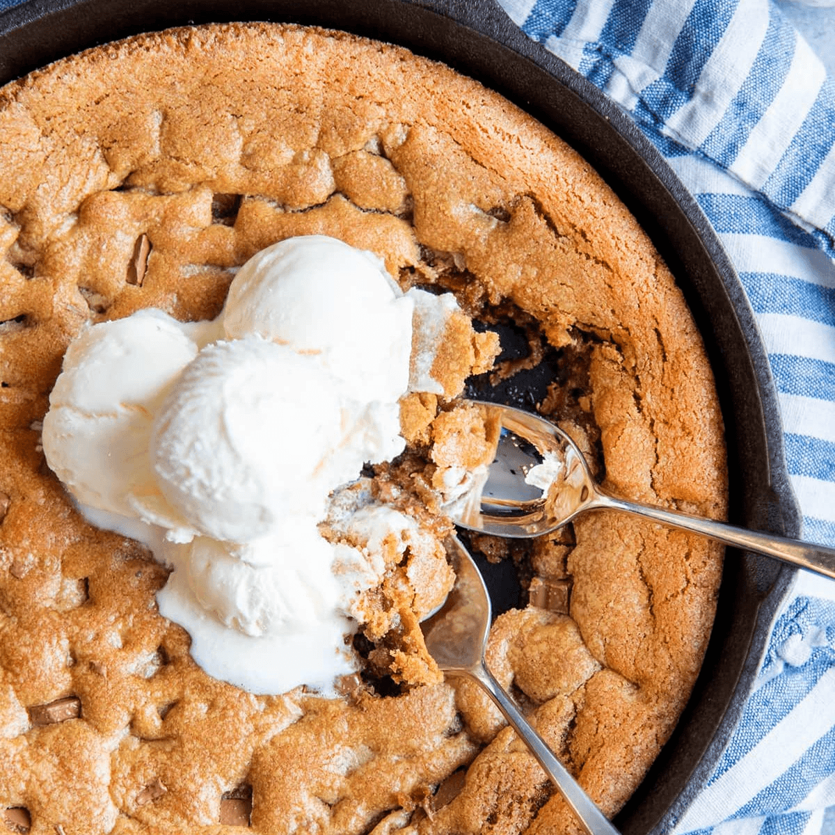 Chocolate Pizookie with Vanilla Ice Cream