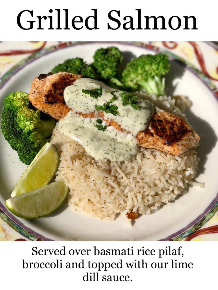 Grilled salmon platter