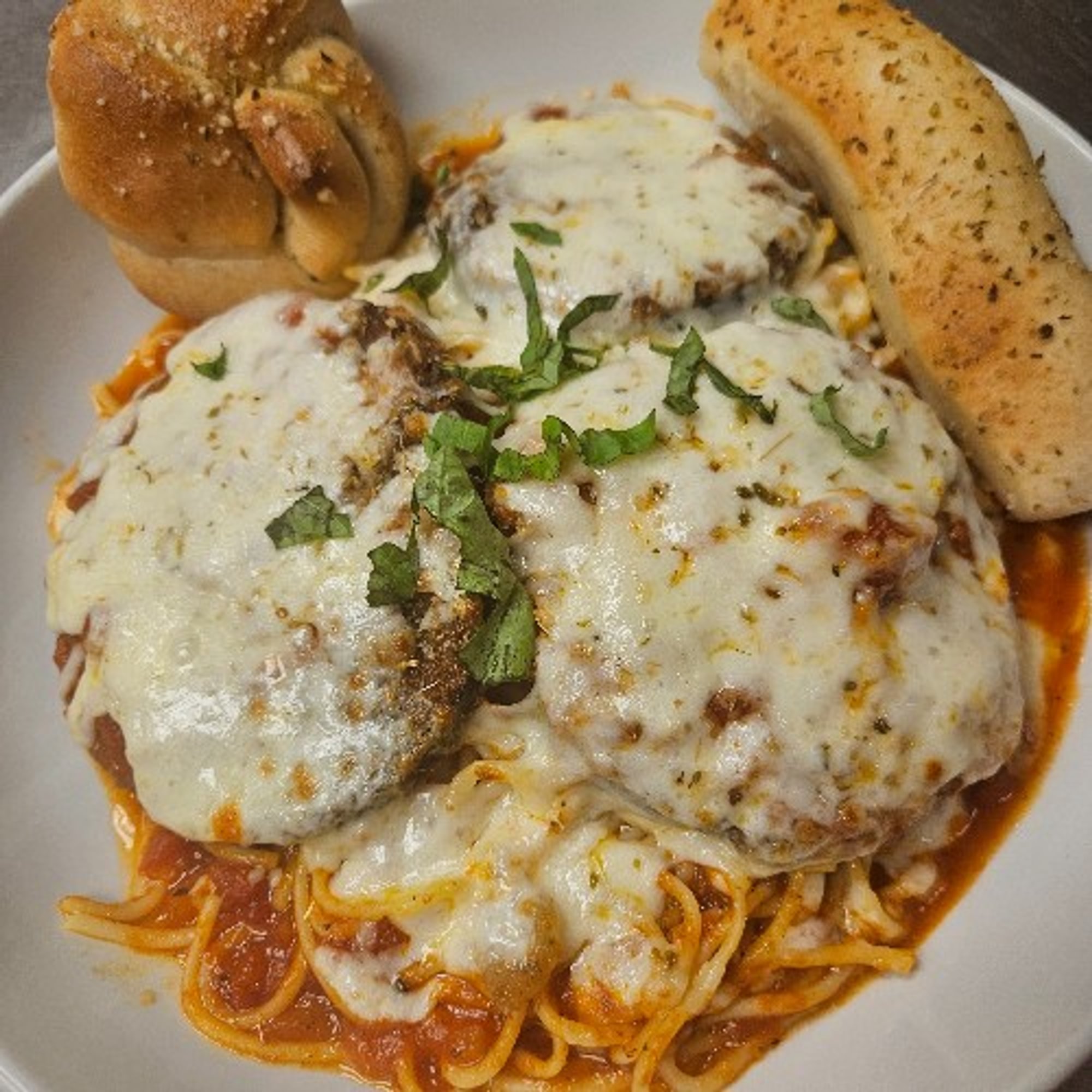 Eggplant or Chicken Parmesan