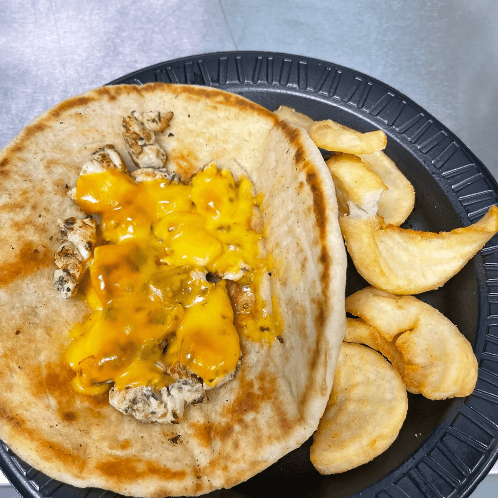 Kids Grilled Chicken on Pita with Fries
