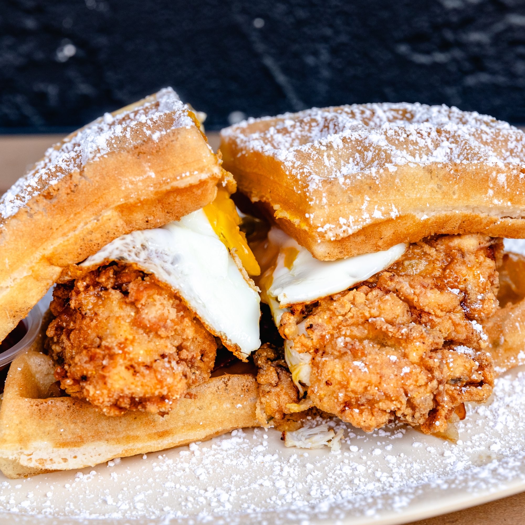 Mom's Sunrise Chicken And Waffle Sandwich