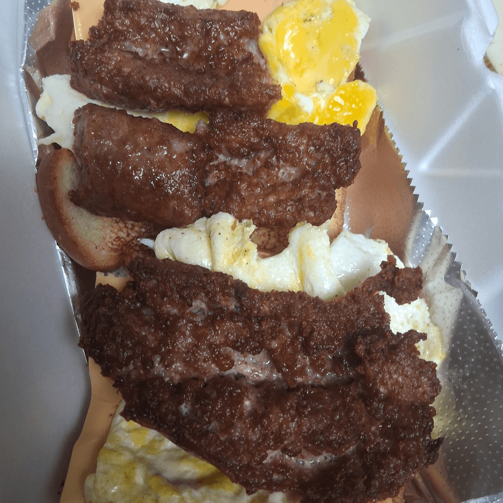 OnionsSausage, Egg, & Cheese Sandwich