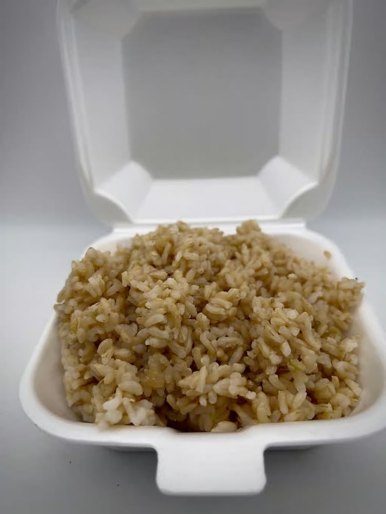 Side steamed brown rice bowl