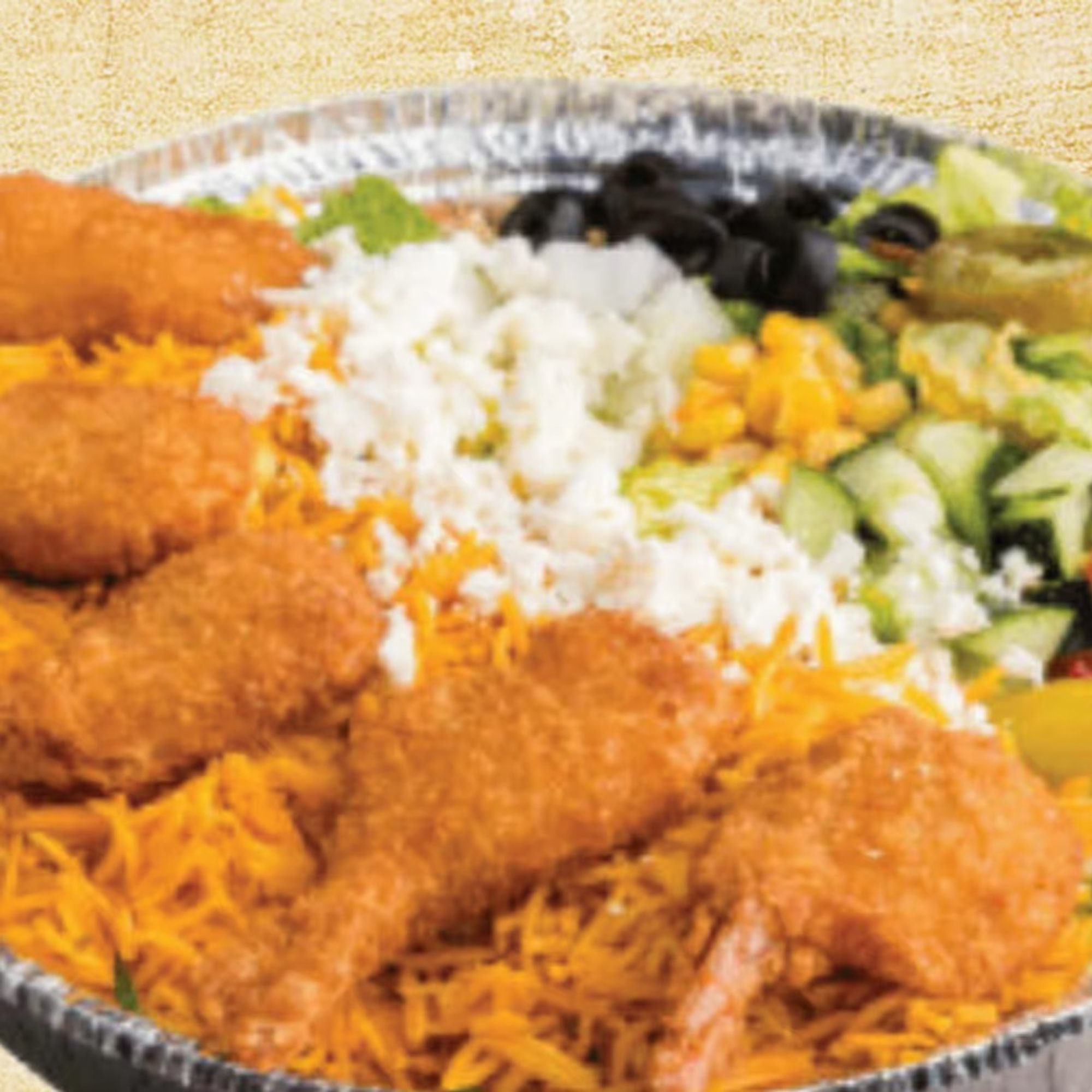 Shrimp Over Rice Platter