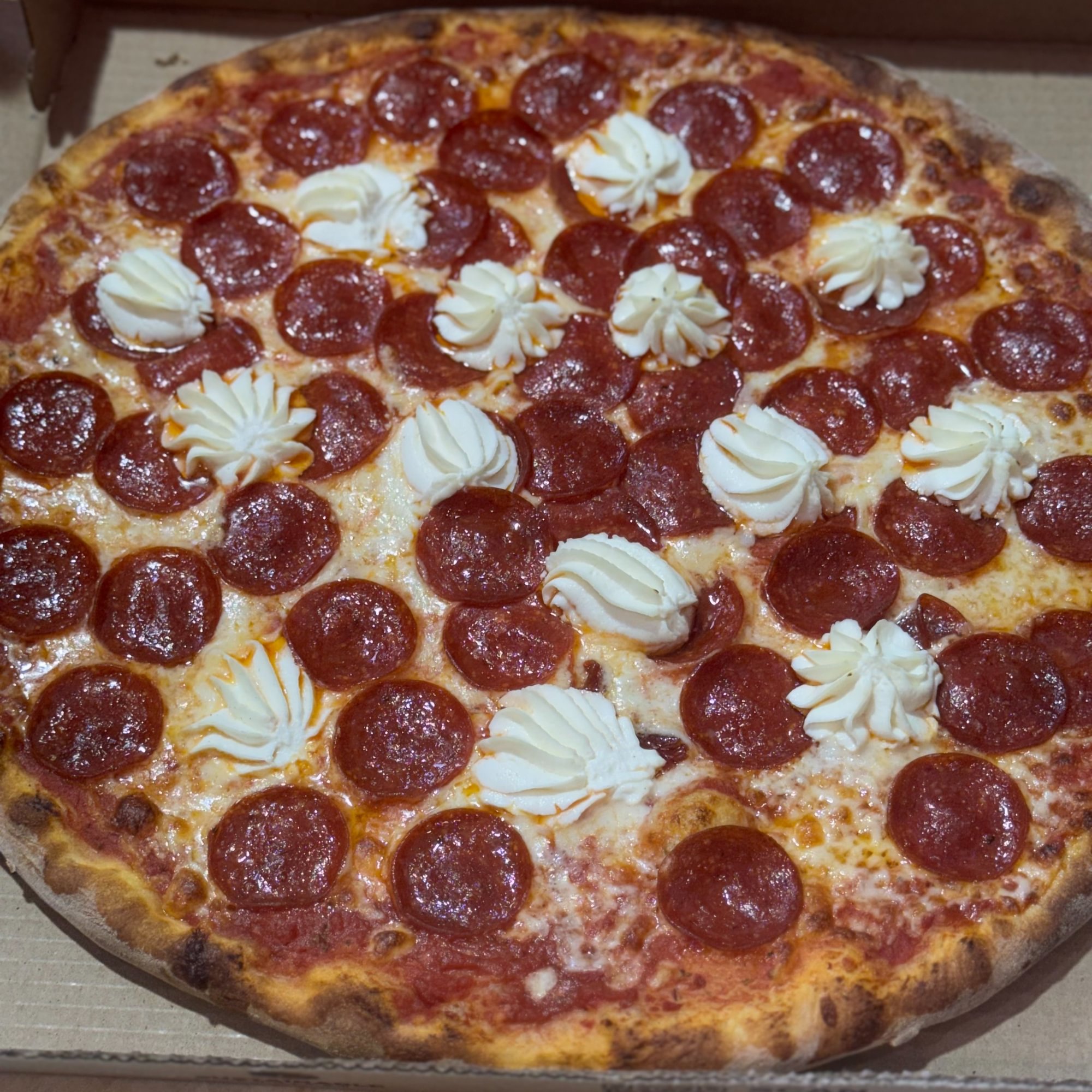 Pepperoni Ricotta and Mikes Hot Honey