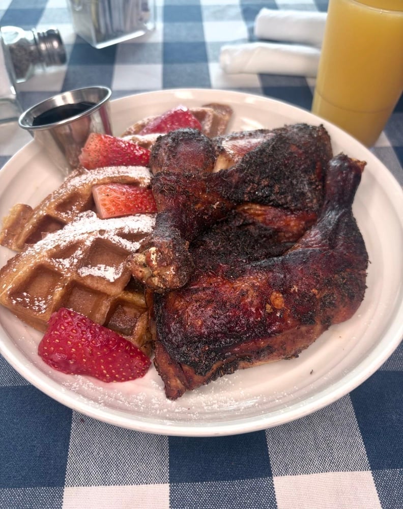 Jerk Chicken & Sweet Potato Waffles