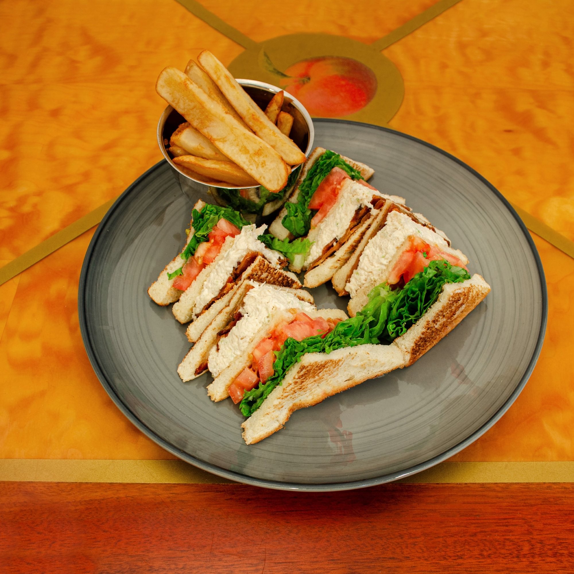 Chicken Salad and Bacon Triple Decker