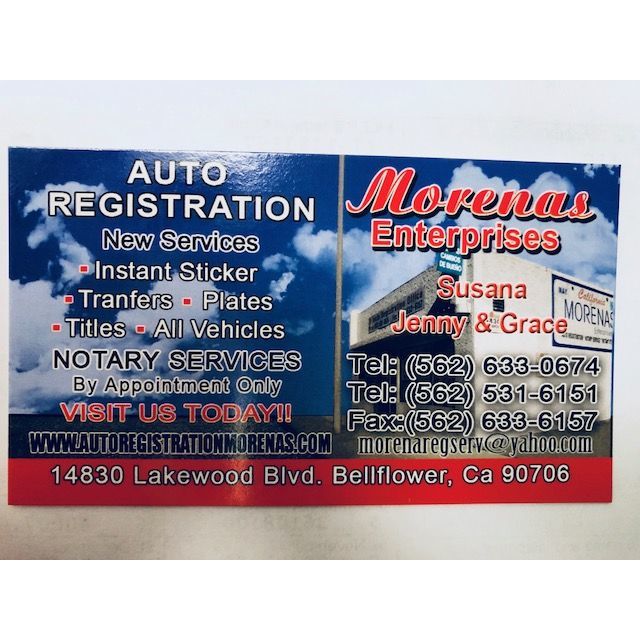 Auto Registration - Morena's Enterprises