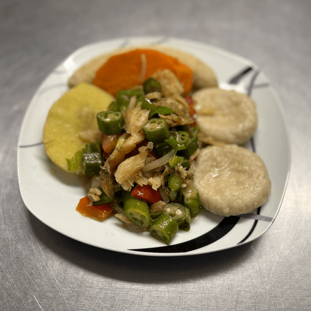 Entrée - Okra & Saltfish