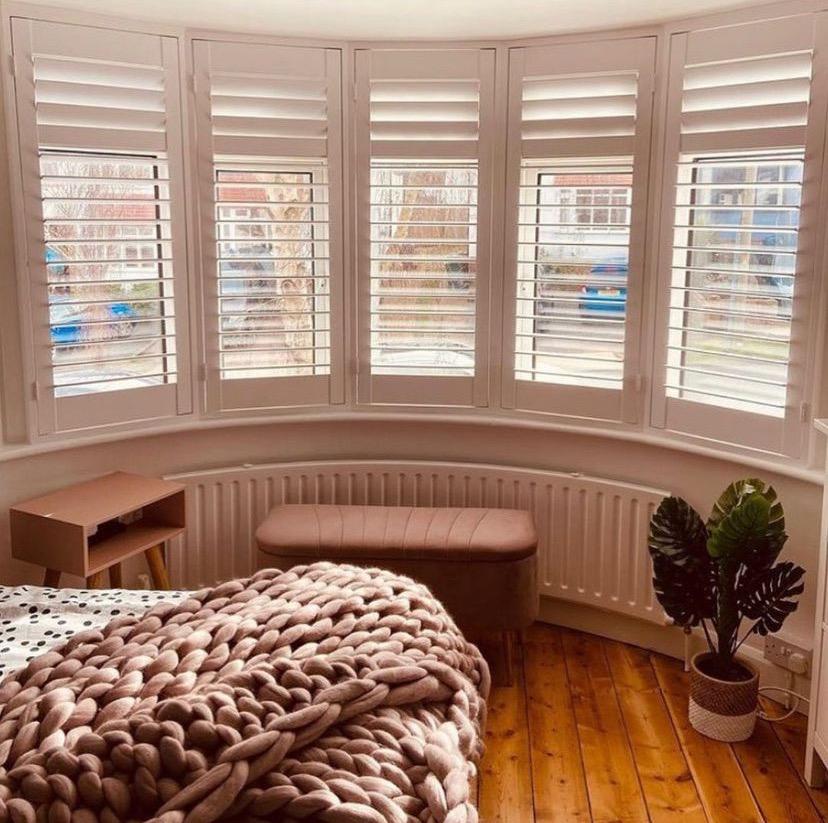 Have a bay window that is tricky to cover? Custom shutters offer a stylish solution that will last! â 