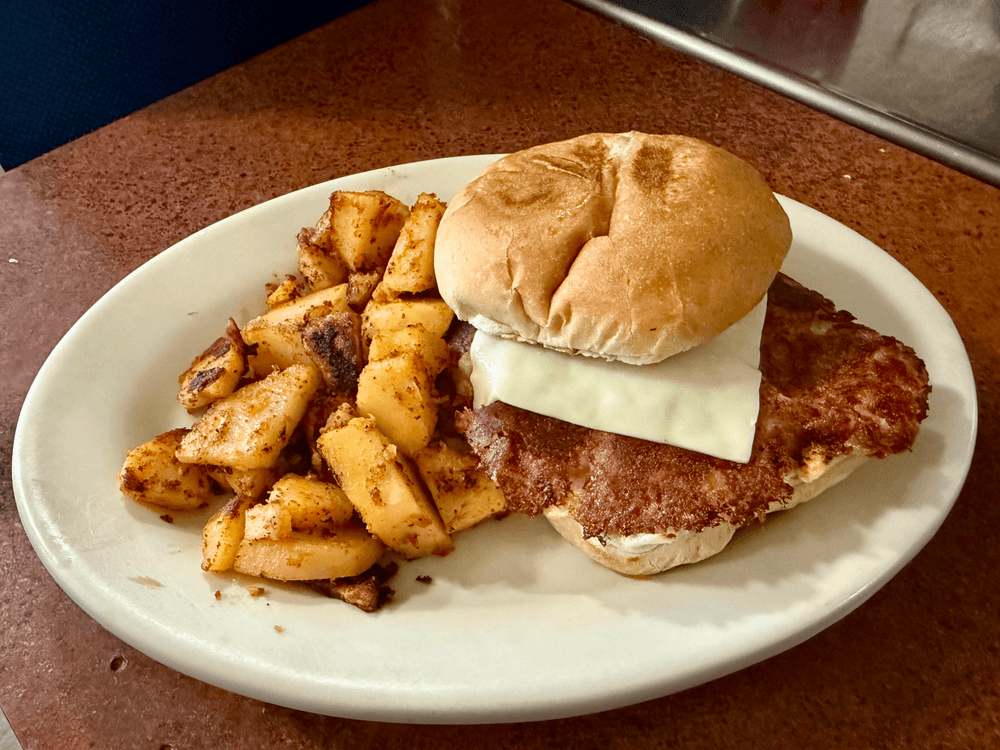 Corn Beef Hash, Egg & Cheese Sandwich