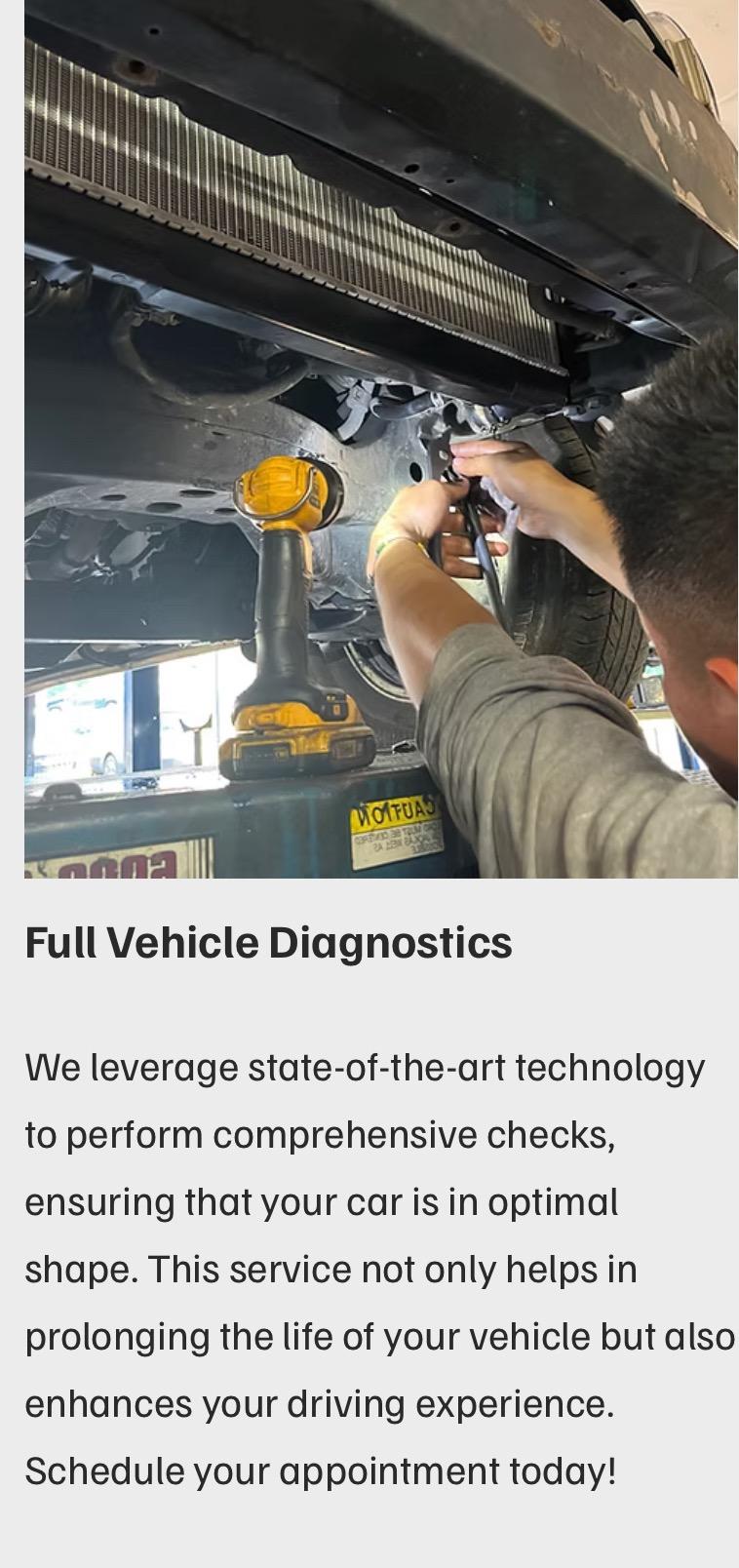 Full vehicle diagnostic