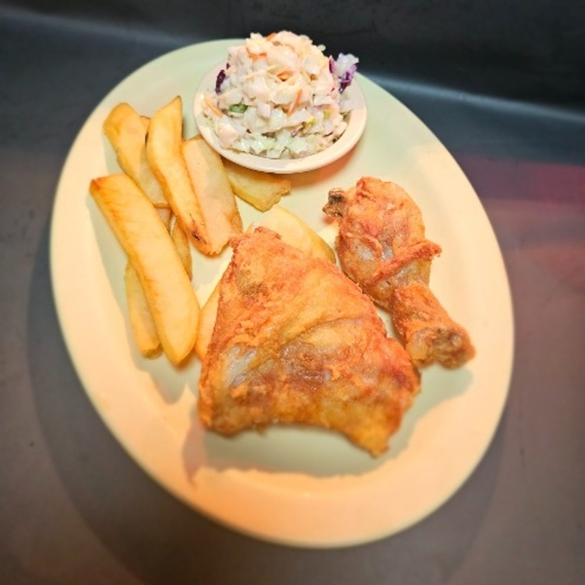Broaster Dark: Thigh and Leg. 2 or 4 piece dinner