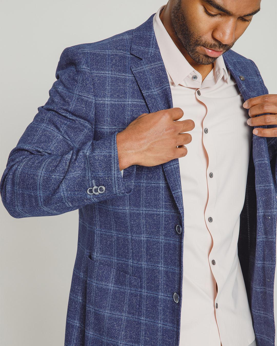 Blue Industry Herringbone Blazer