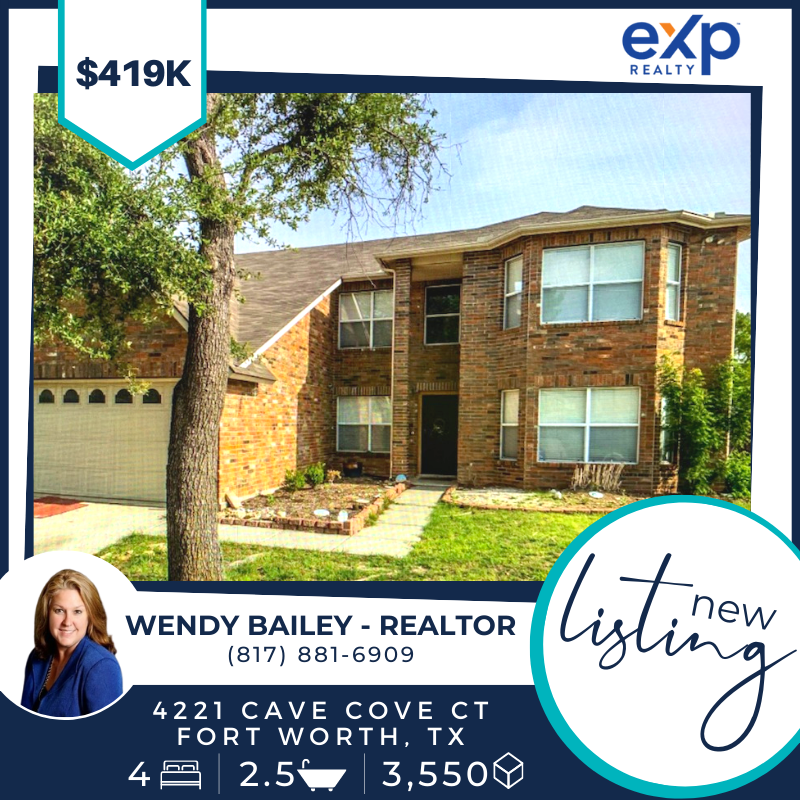 New Listing: 4221 Cave Cove CT, Fort Worth, TX!!
