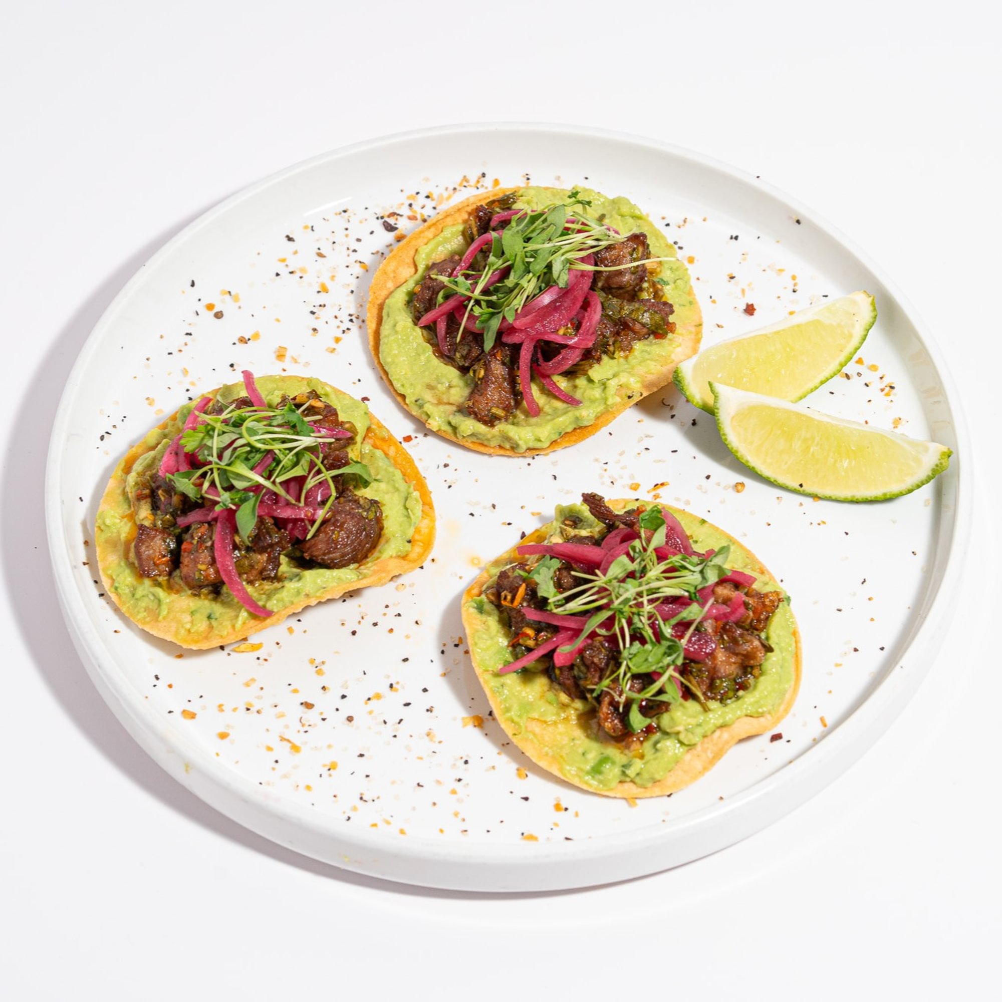 Tostadas de Chicharron de Ribeye