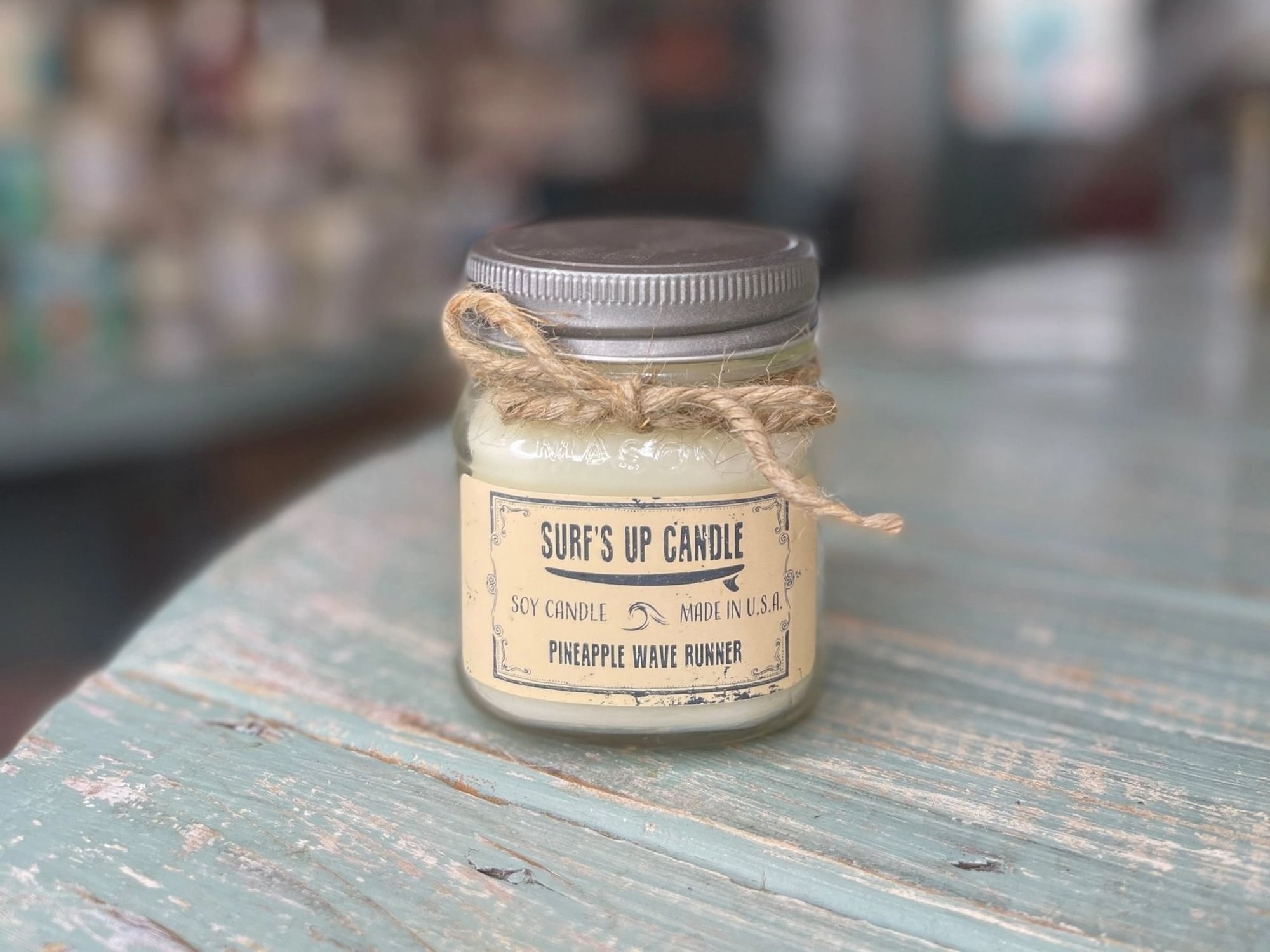 Pineapple Wave Runner Mason Jar Candle - Original Collection 8oz Medium