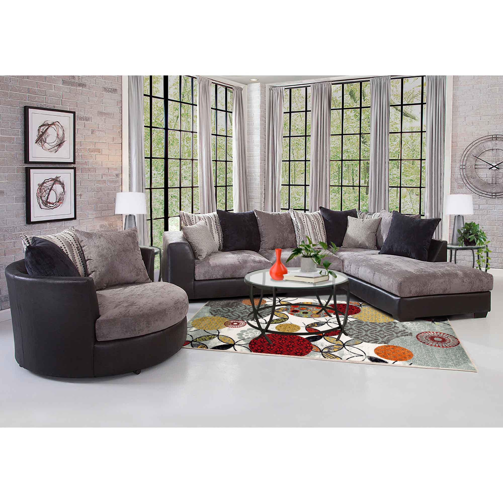 Jamal Sectional w/Barrel Chair