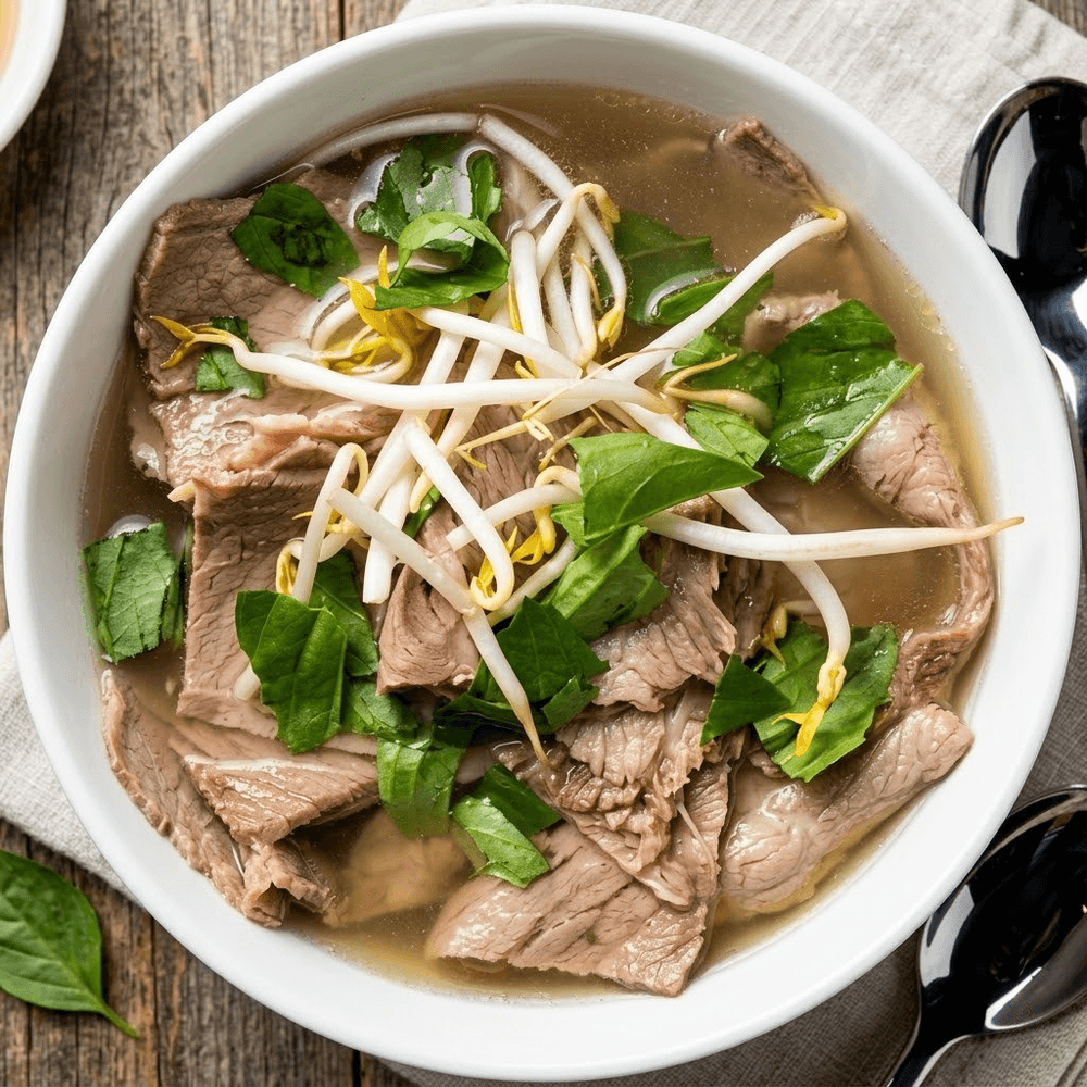 Well Done Flank Steak, Brisket Pho