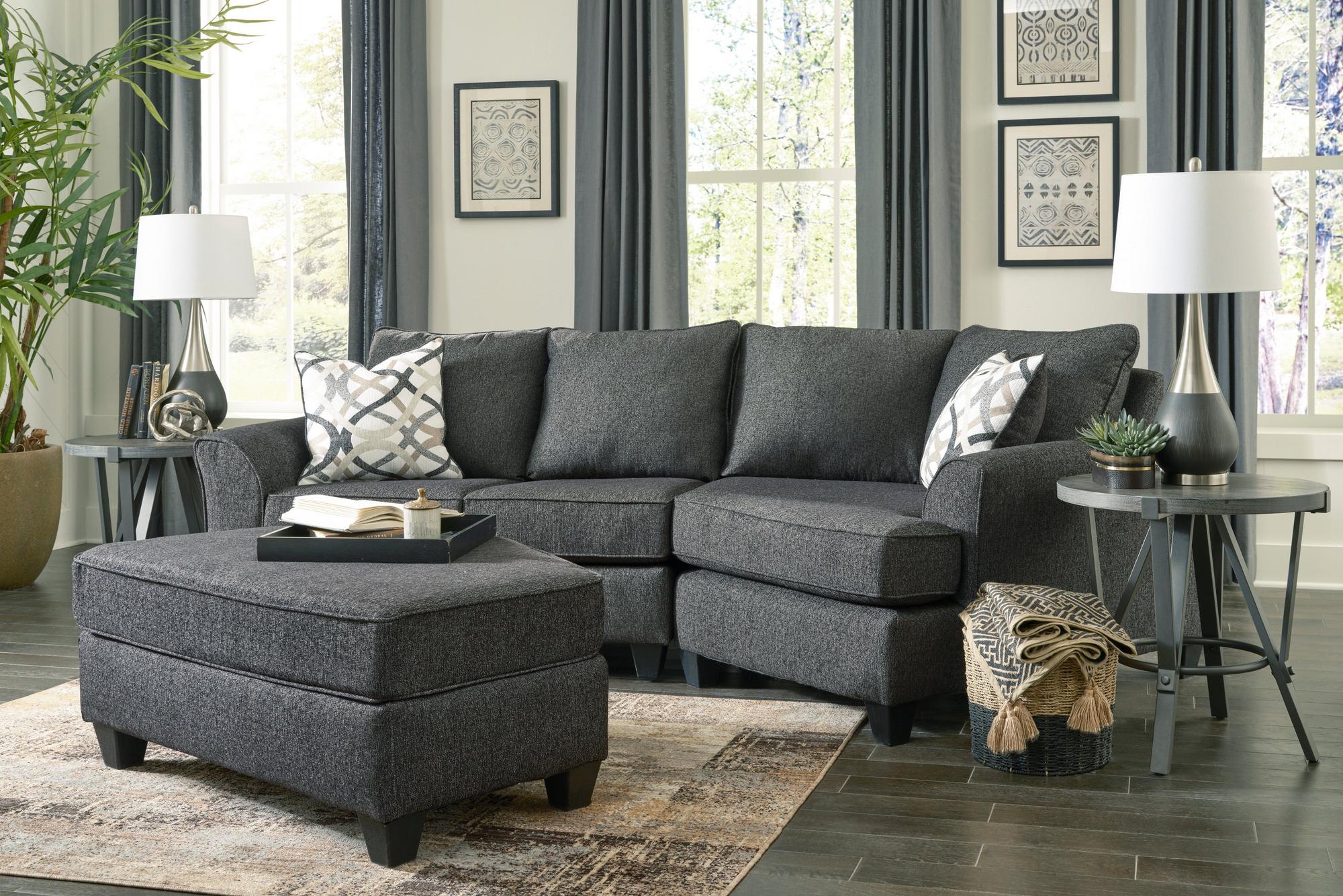 Tuxedo Sectional w/ Canted Ottoman