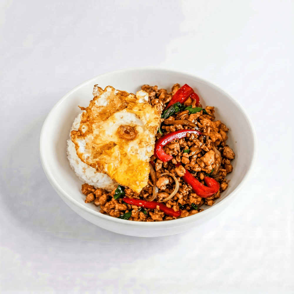 Pad Kra Pow and Egg