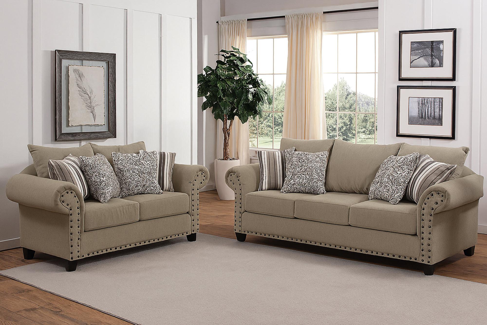 Eleanor Sofa & Loveseat - Beige