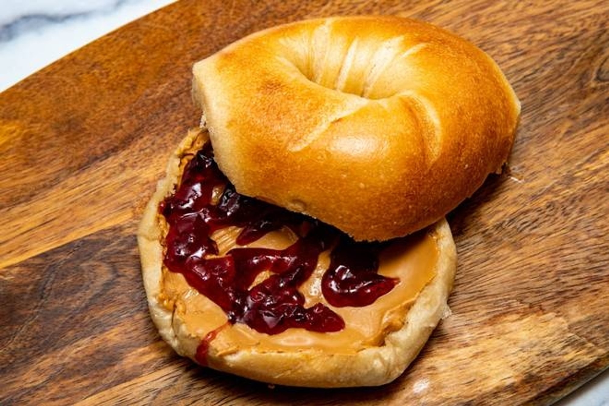 Peanut Butter and Jelly on a Bagel