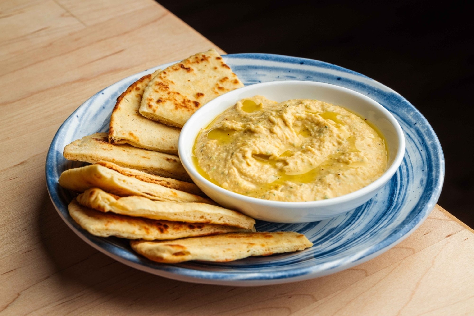 Scallion-Hummus & Pita