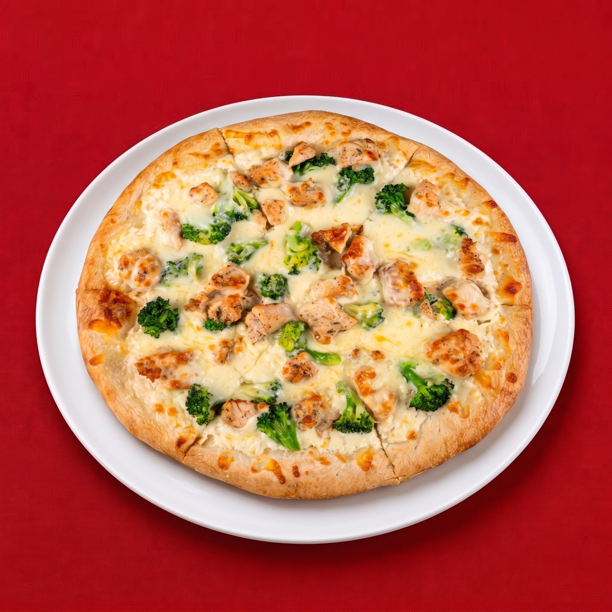 Chicken Broccoli Alfredo Pizza