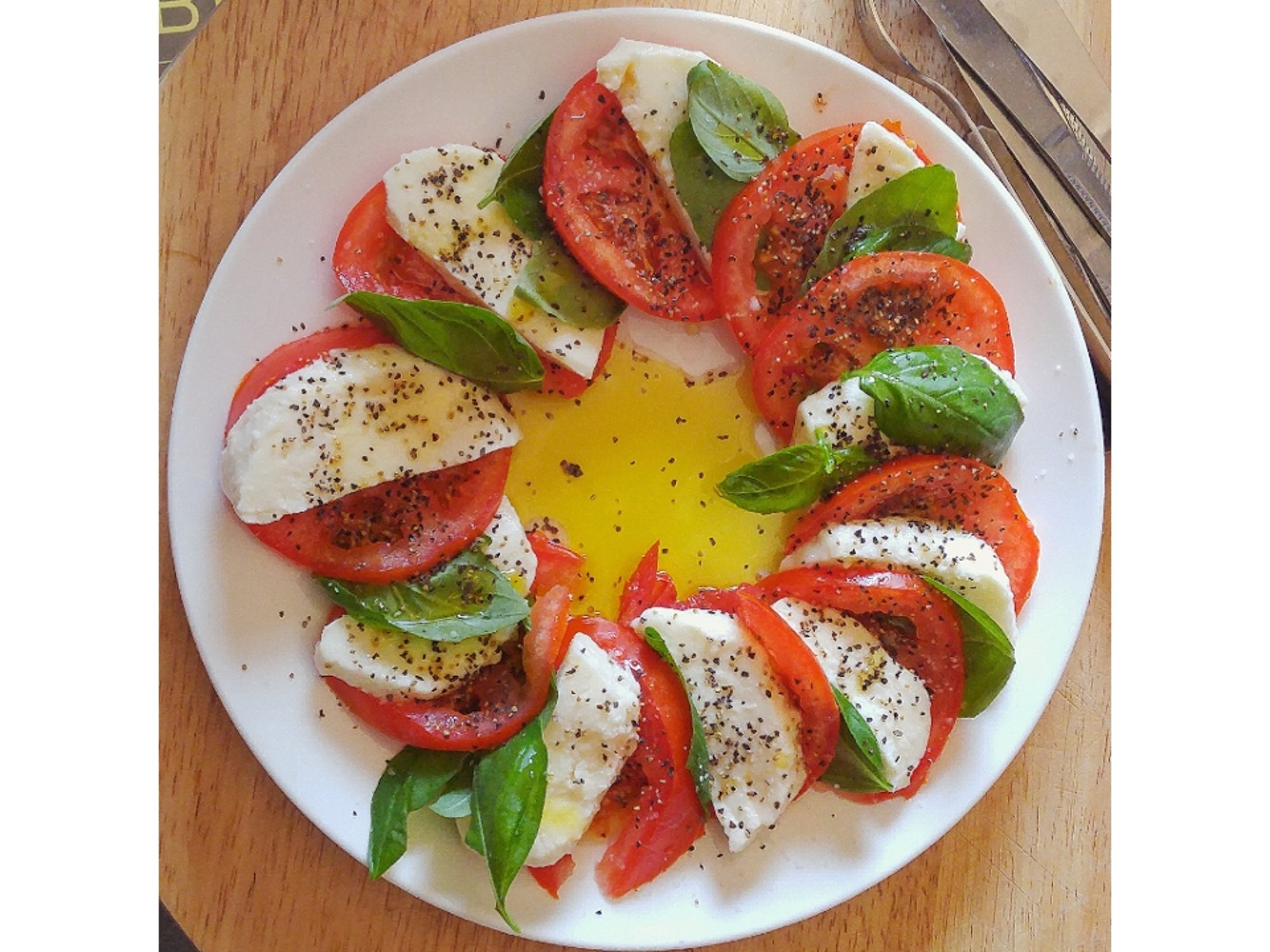 Half Fresh Mozzarella with Tomato