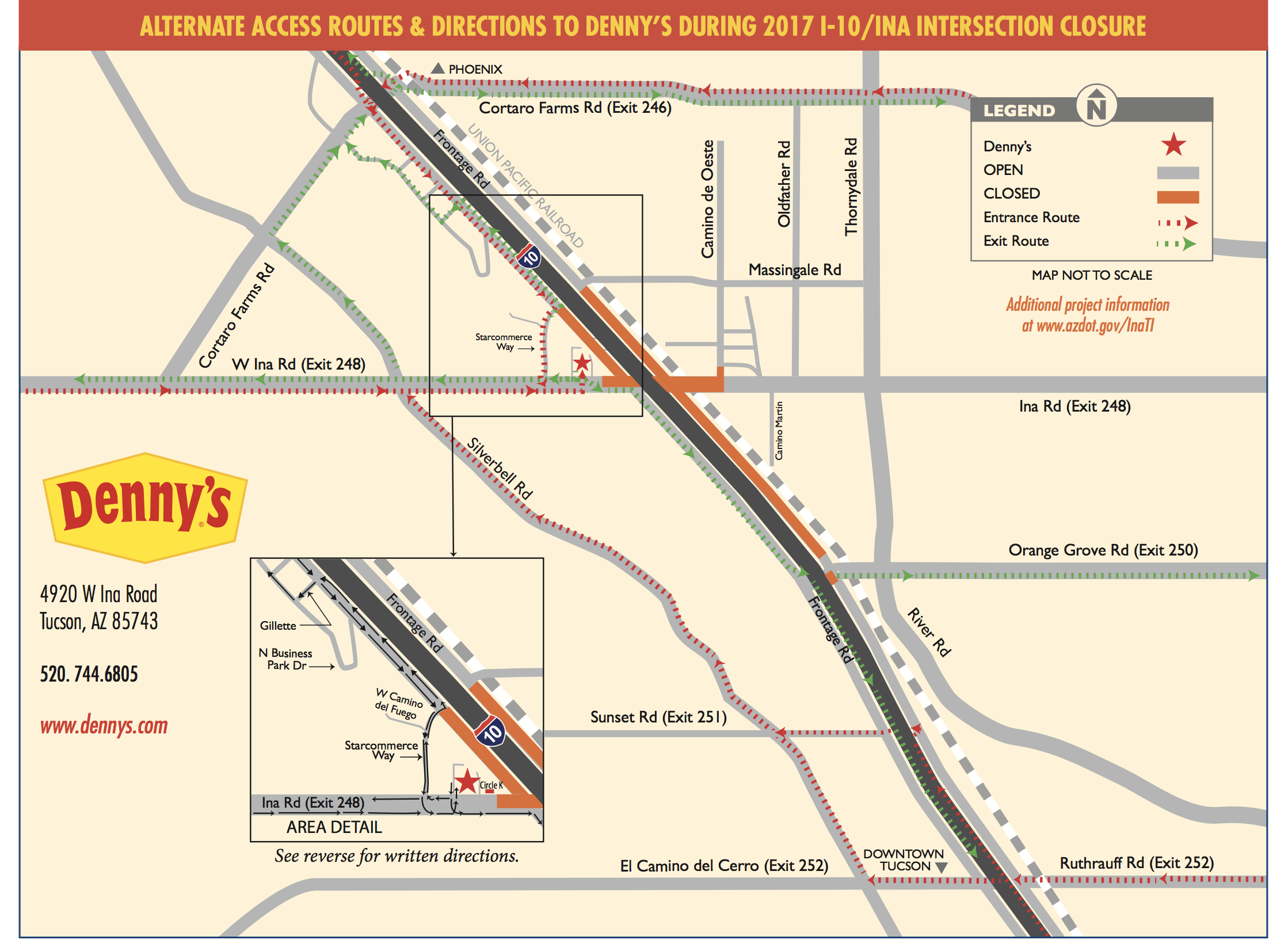  Denny's To Go Menu Tucson Arizona 1980 : Industrial & Scientific