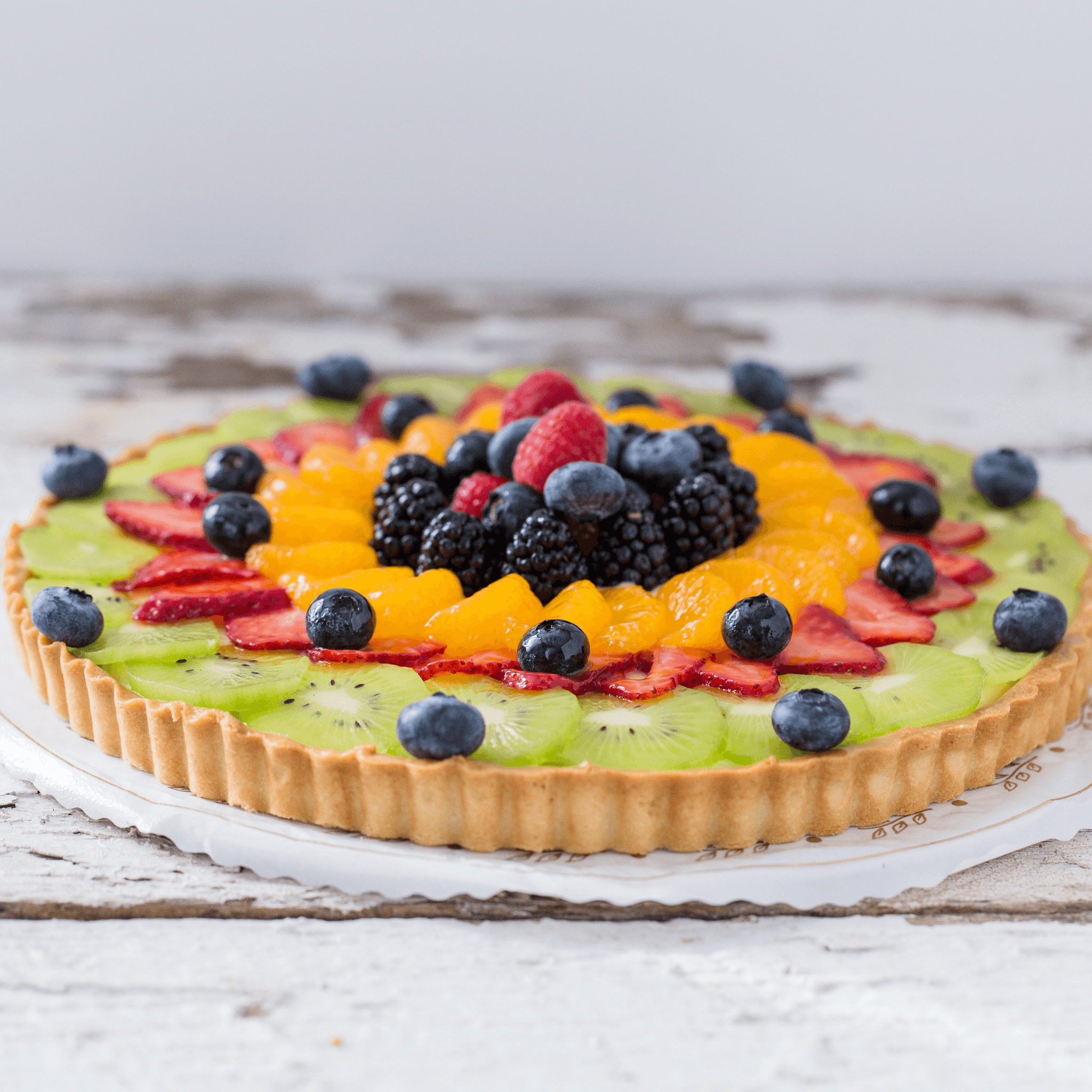 9" Fresh Fruit Bavarian Cream Tart -2 Day Pre order