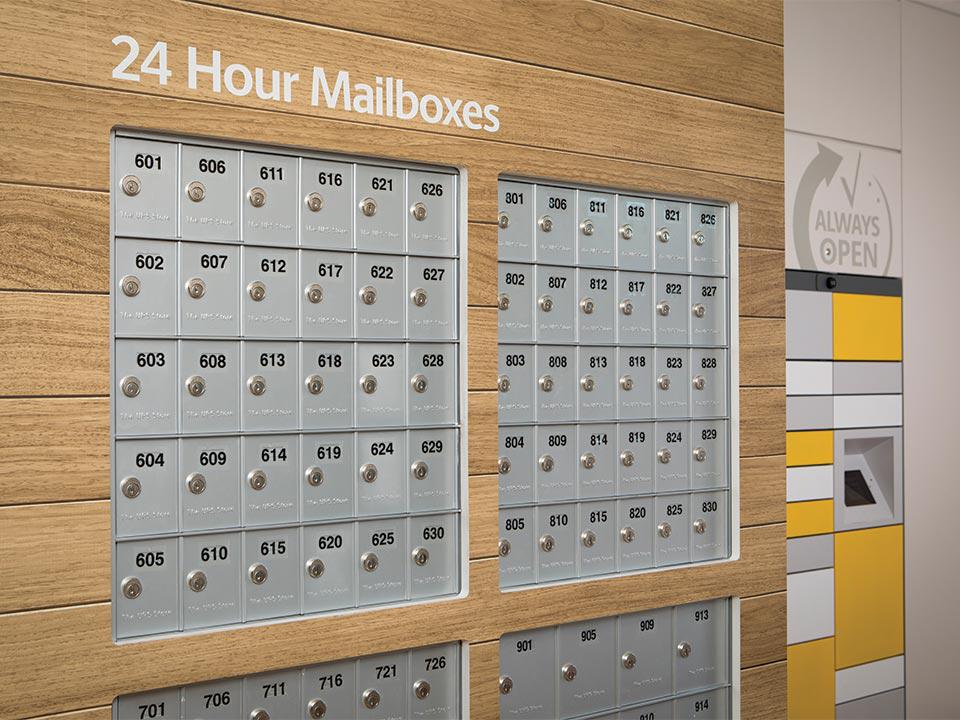 Row of mailboxes at The UPS Store