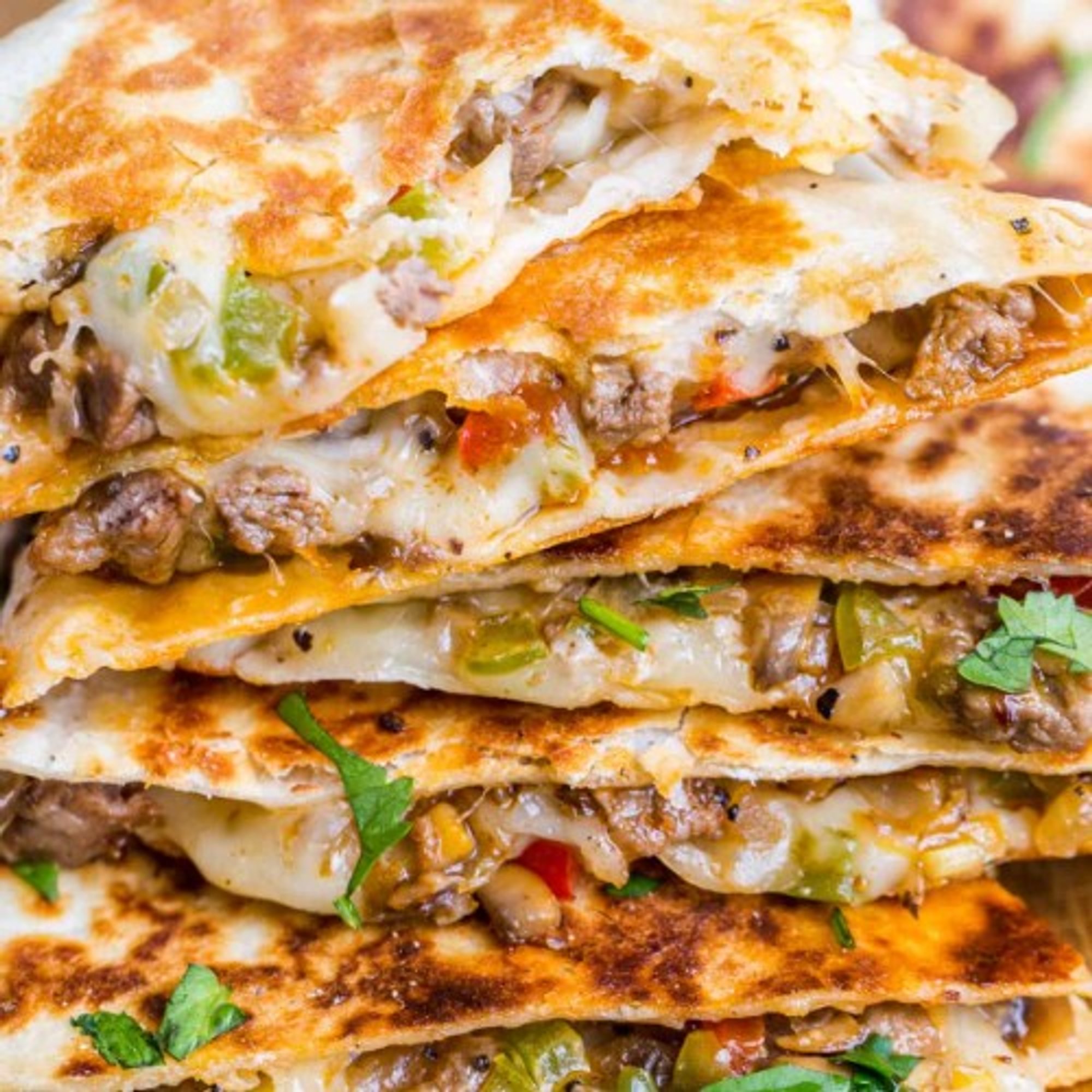 Quesadilla With a Drink