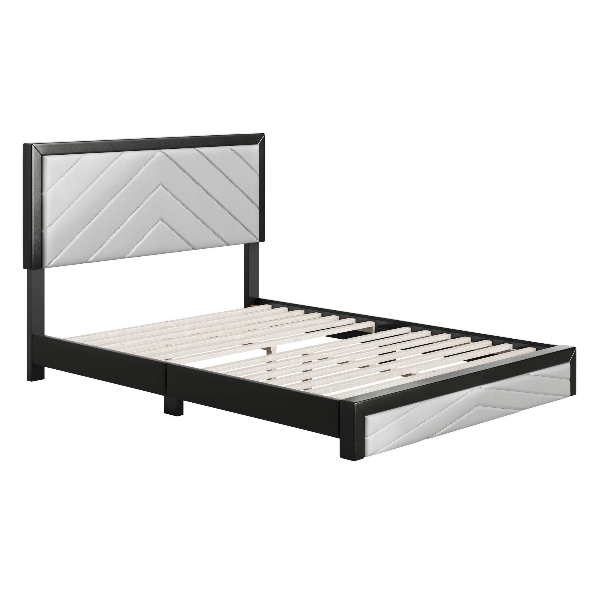 King Angelica Platform Bed - Black & Gray