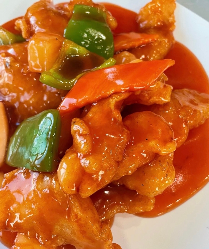 (LG) Hong Kong Style Chicken w. Sweet & Sour Sauce (大) 港式甜酸鸡