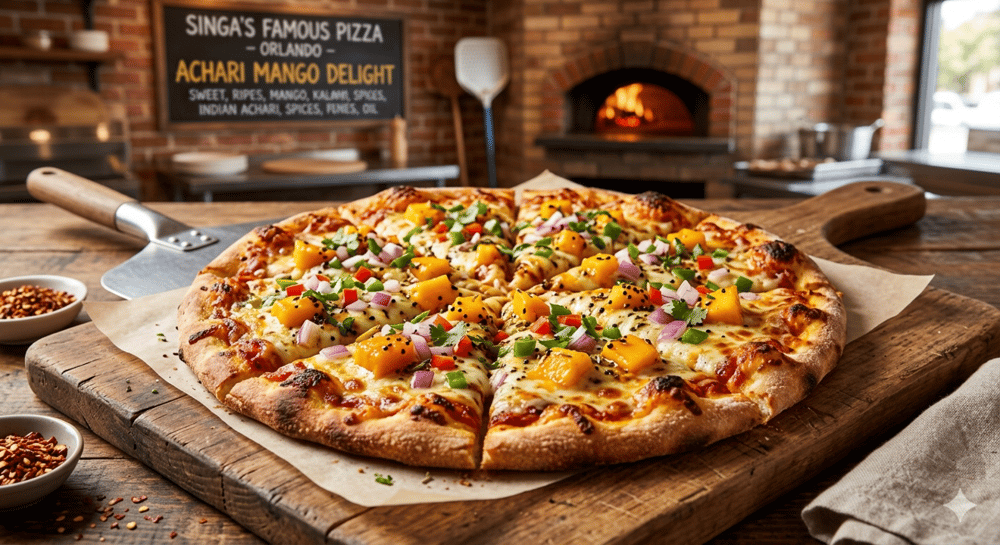 Mango Onion Achari Pizza